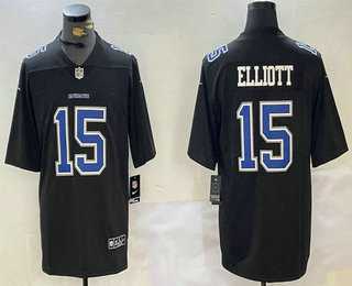 Men%27s Dallas Cowboys #15 Ezekiel Elliott Black Throwback Vapor Limited Stitched Jersey->baltimore ravens->NFL Jersey
